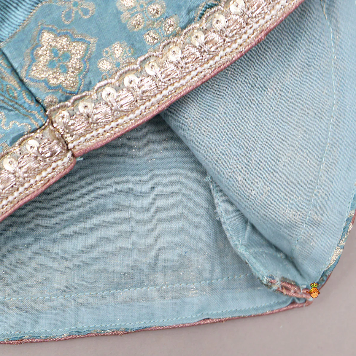 Gorgeous V Neck Top And Shimmery Lehenga With Matching Net Dupatta - Image 6