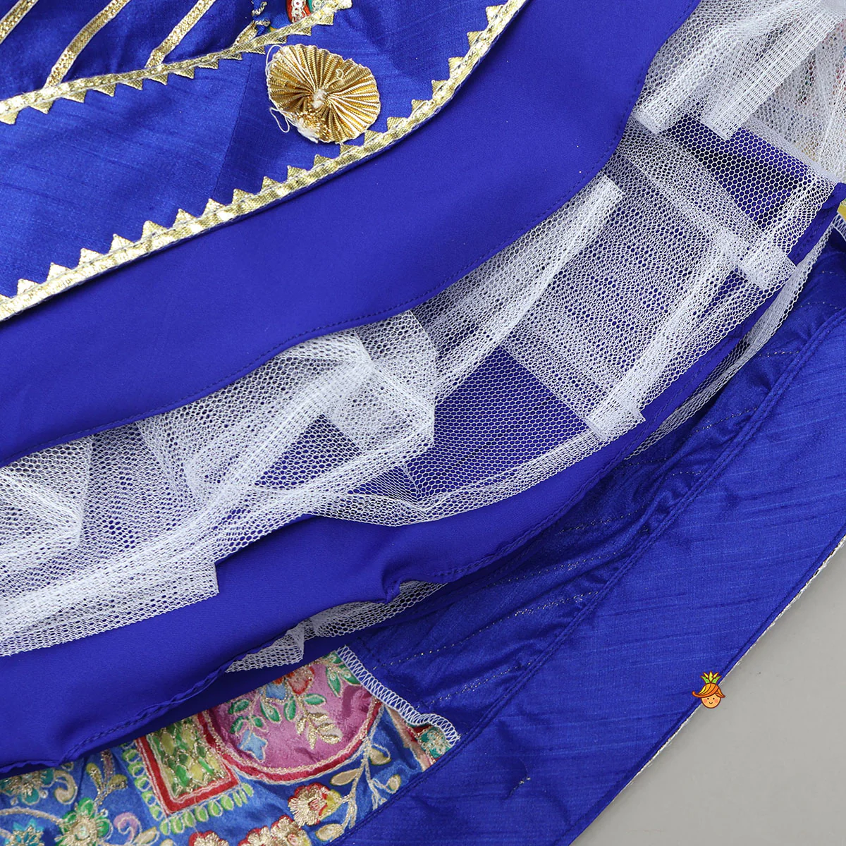 Gota Lace Detail Charming Blue Top And Lehenga With Net Dupatta - Image 10