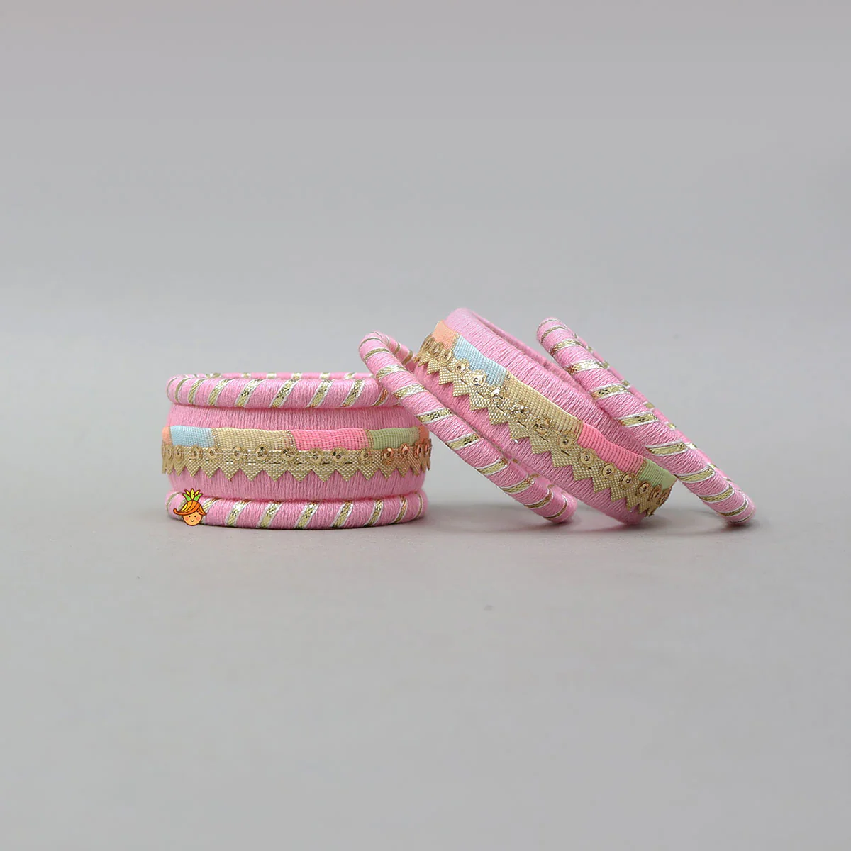 Gota Lace-Embellished Thread Bangles - Image 2