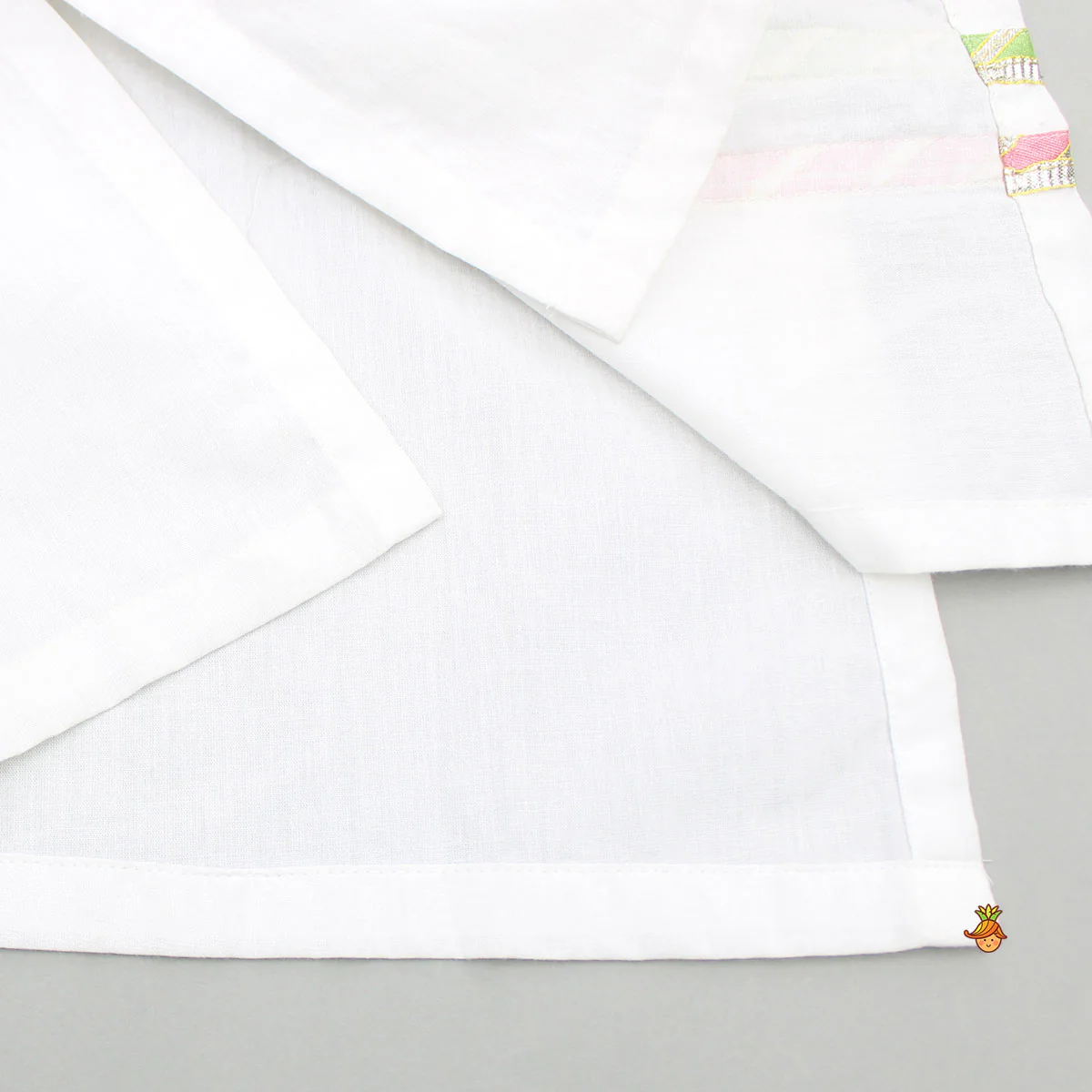 Gota Lace Work White Pin Tuck Kurta And Pyjama - Image 5