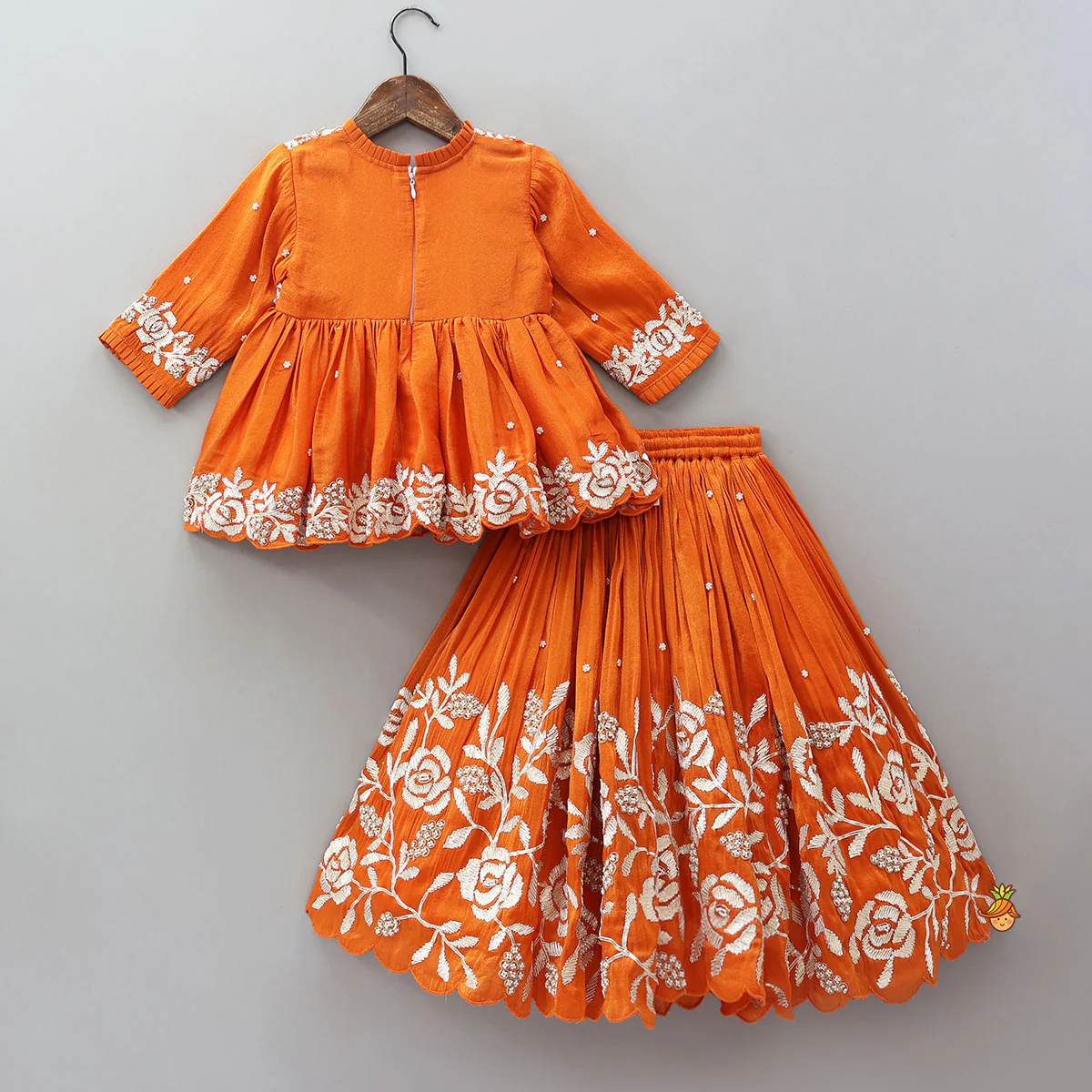 Gota Work Shimmery Kurti And Lehenga - Image 2