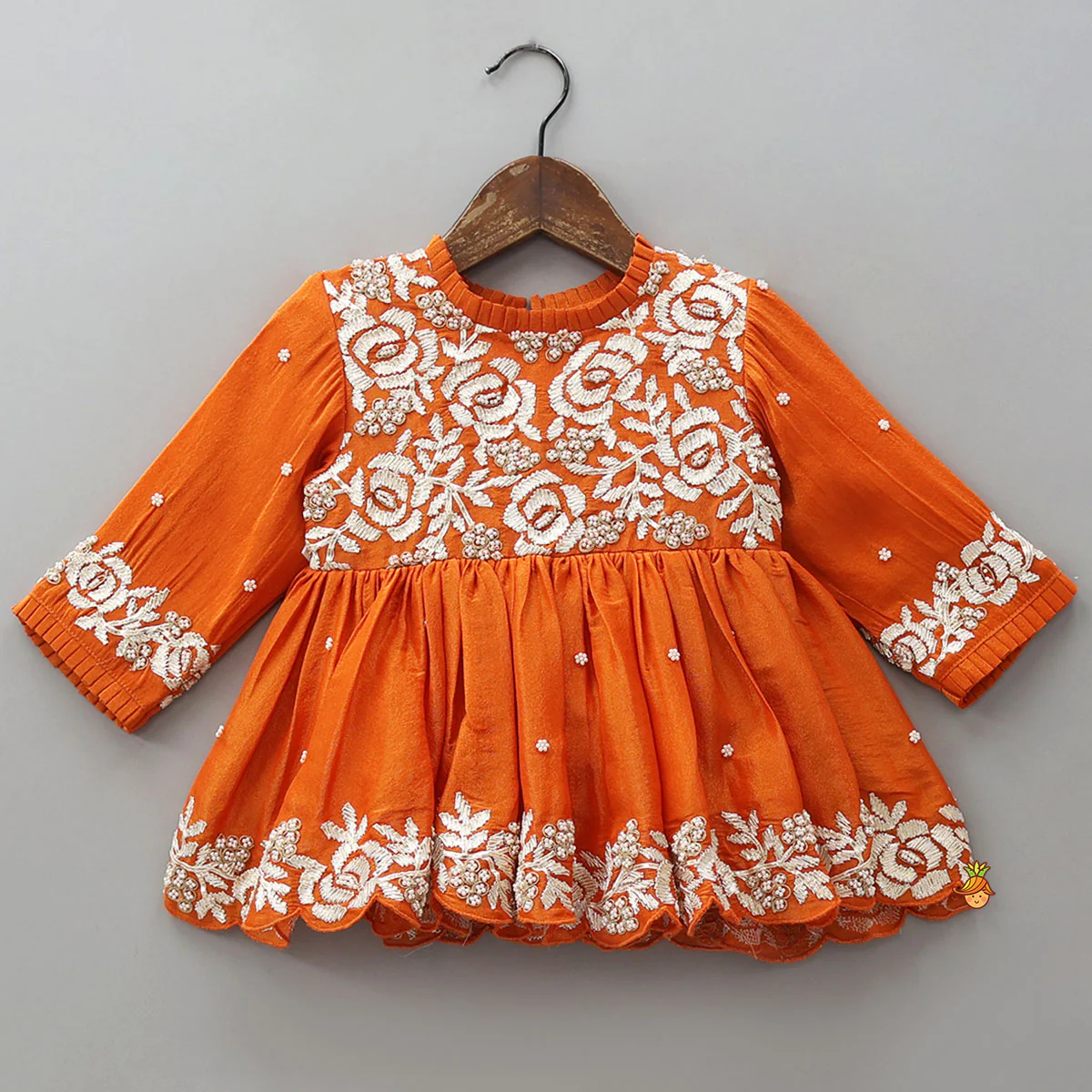 Gota Work Shimmery Kurti And Lehenga - Image 3