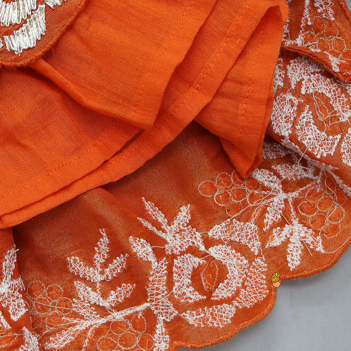 Gota Work Shimmery Kurti And Lehenga - Image 5