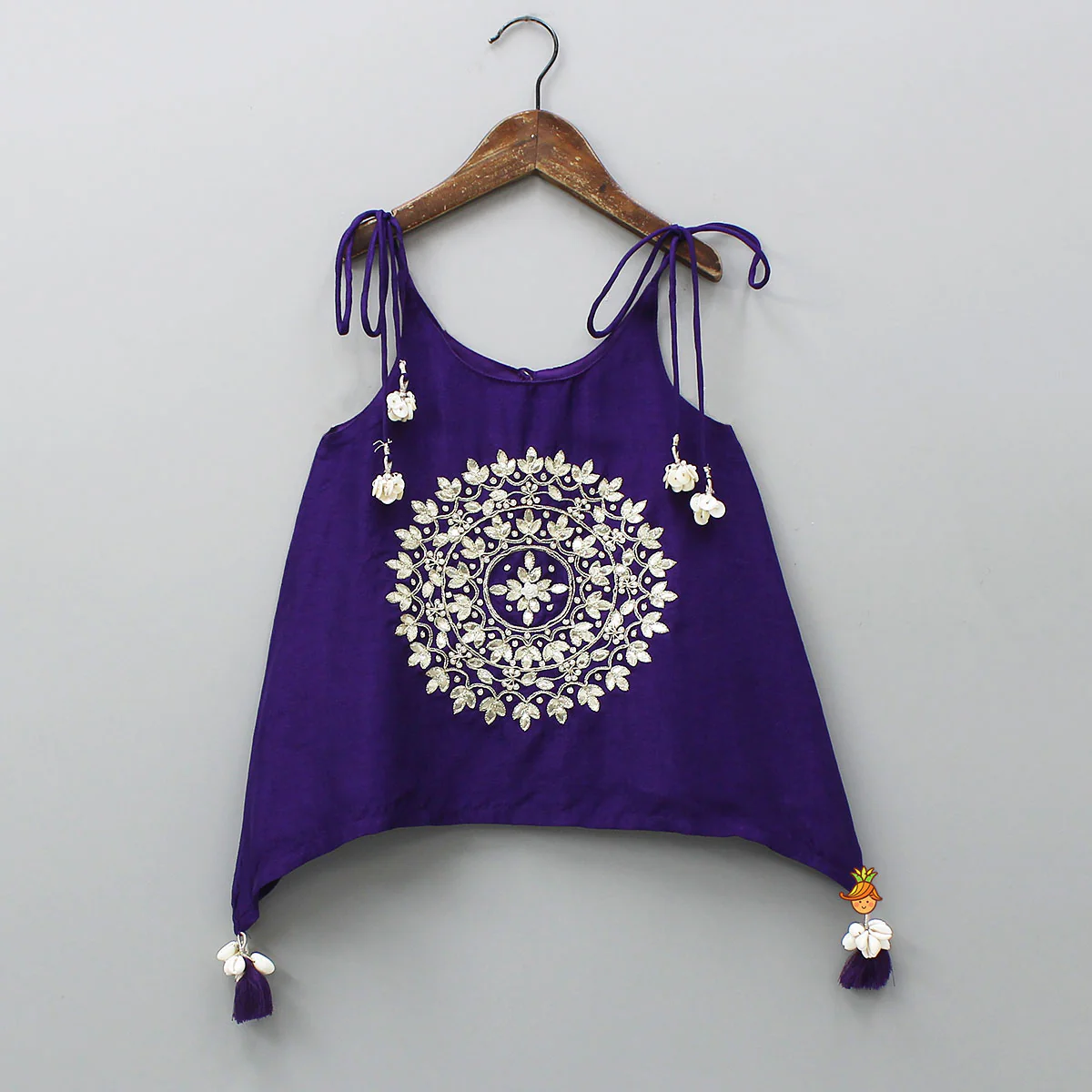 Gota Work Stylish Flared Top With Palazzo - Image 3
