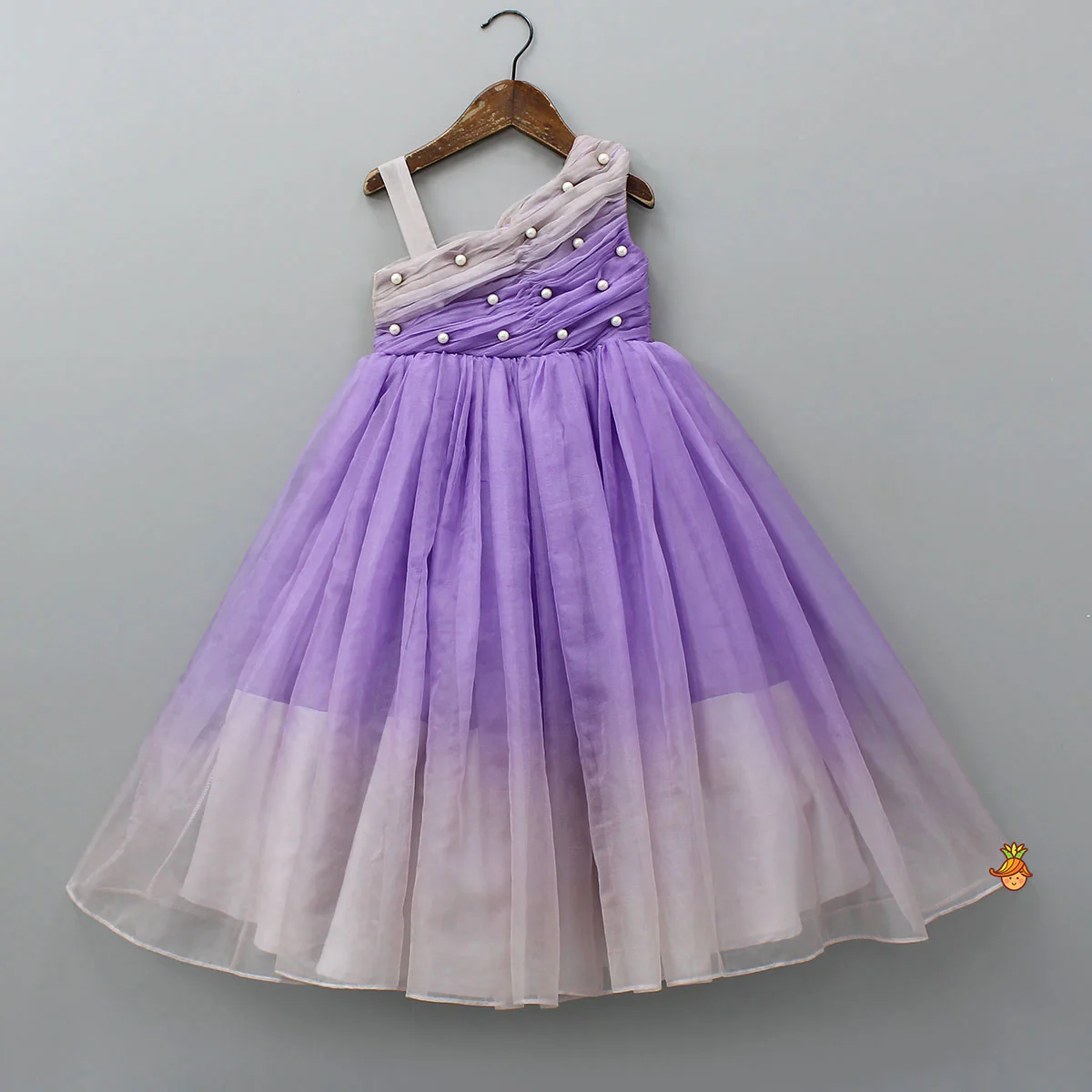 Graceful Dual-Shaded One-Shoulder Party Gown