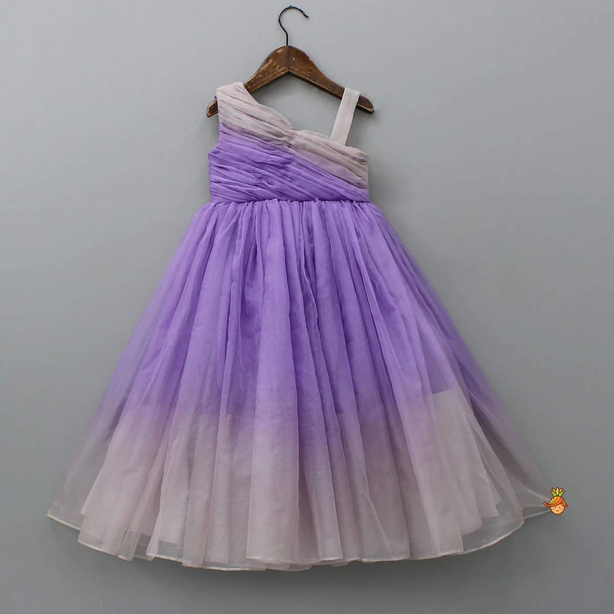 Graceful Dual-Shaded One-Shoulder Party Gown - Image 2