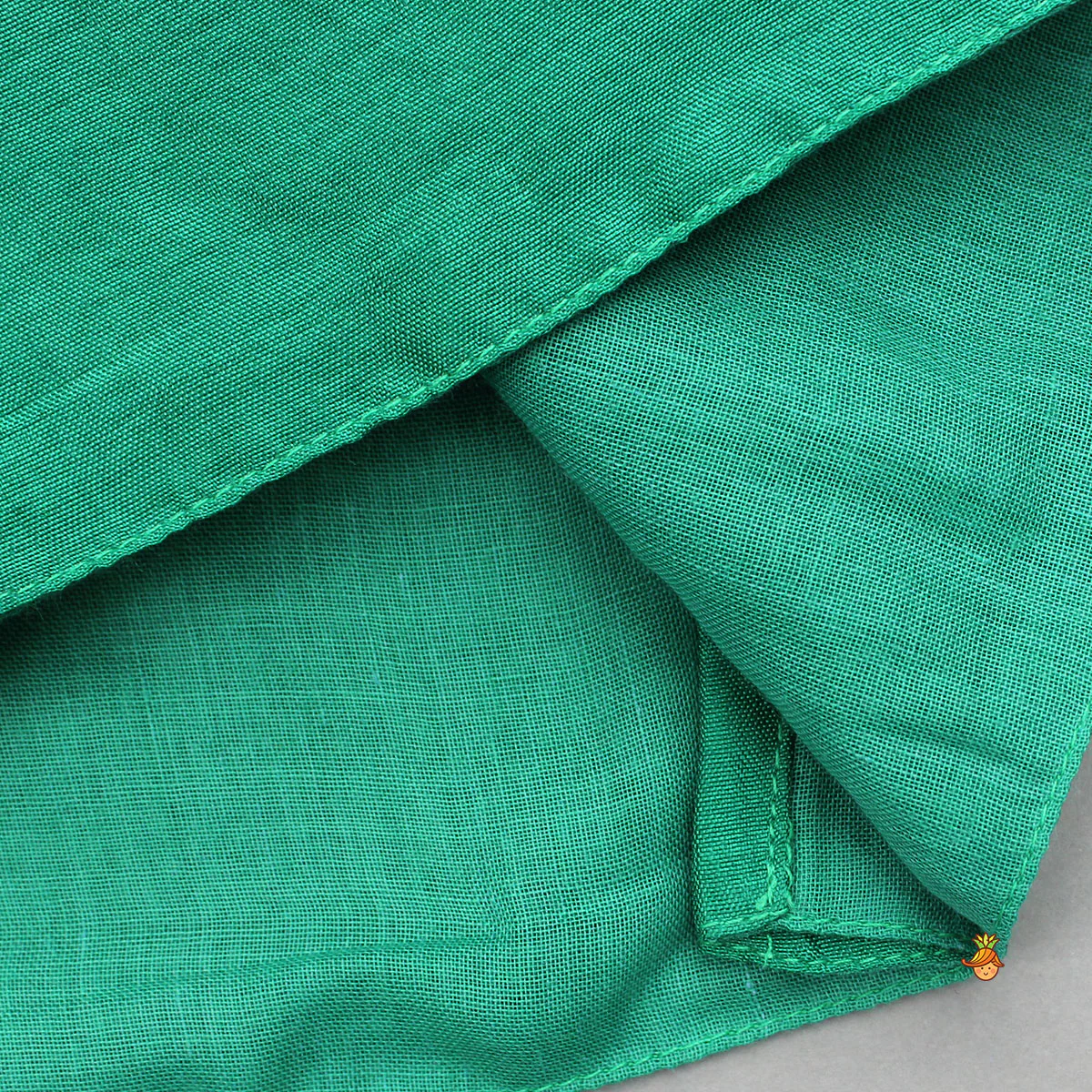 Green Dori Embroidered Strappy Top And Stylish Layered Lehenga - Image 5