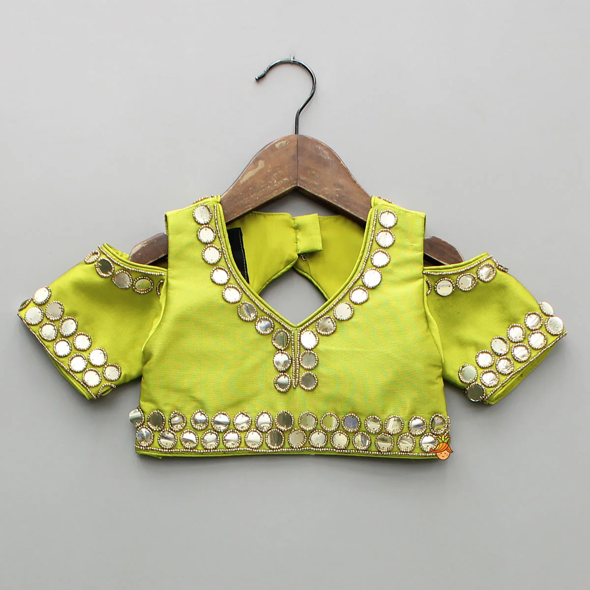 Green Embellished Stylish Top And Lehenga With Matching Dupatta - Image 4