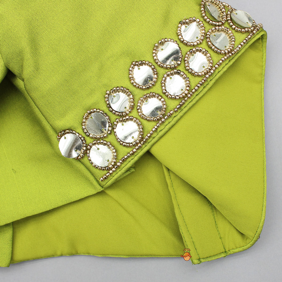 Green Embellished Stylish Top And Lehenga With Matching Dupatta - Image 6