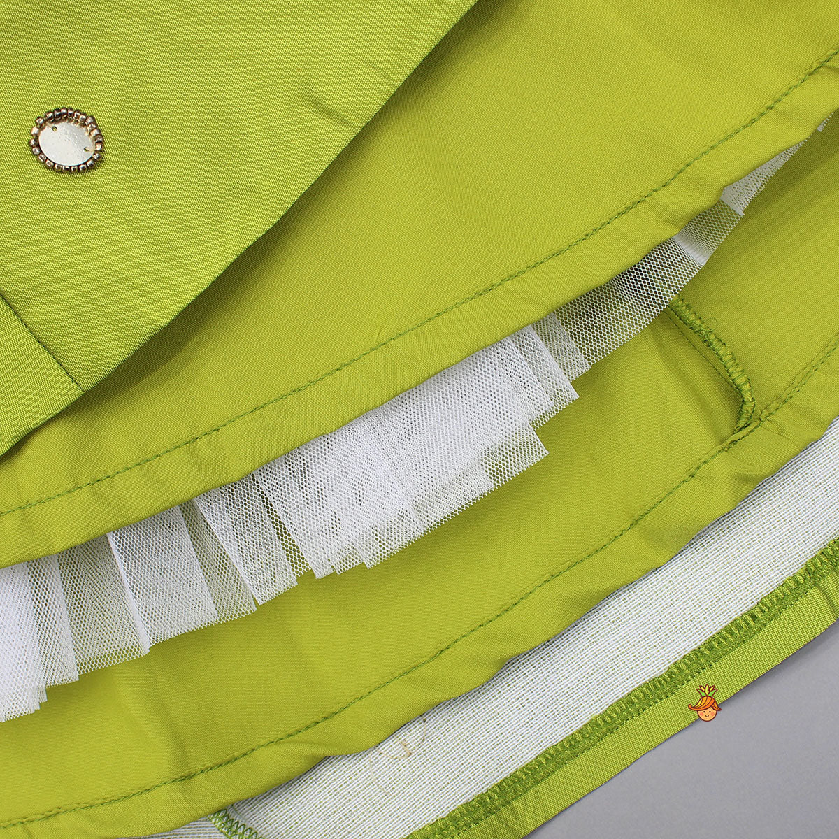 Green Embellished Stylish Top And Lehenga With Matching Dupatta - Image 7