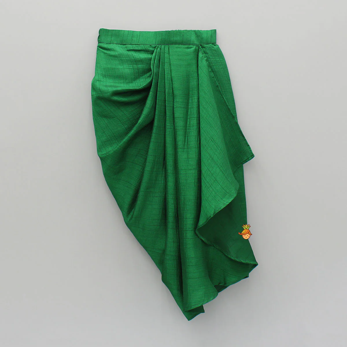 Green Embroidered Peplum Top And Stylish Dhoti Skirt - Image 4
