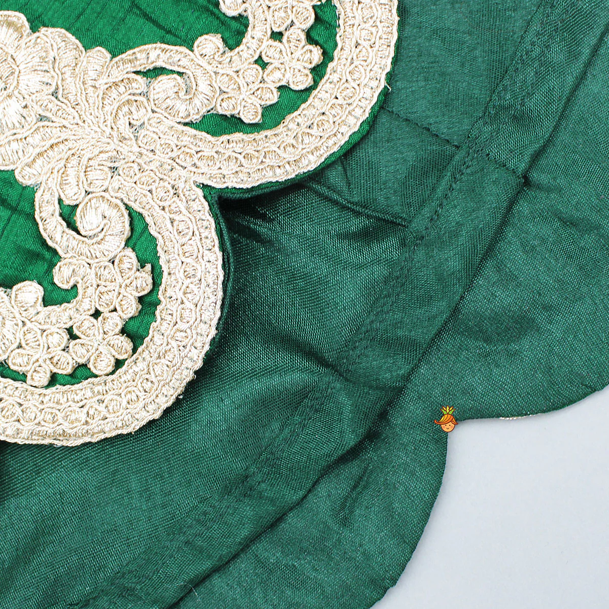 Green Embroidered Peplum Top And Stylish Dhoti Skirt - Image 5