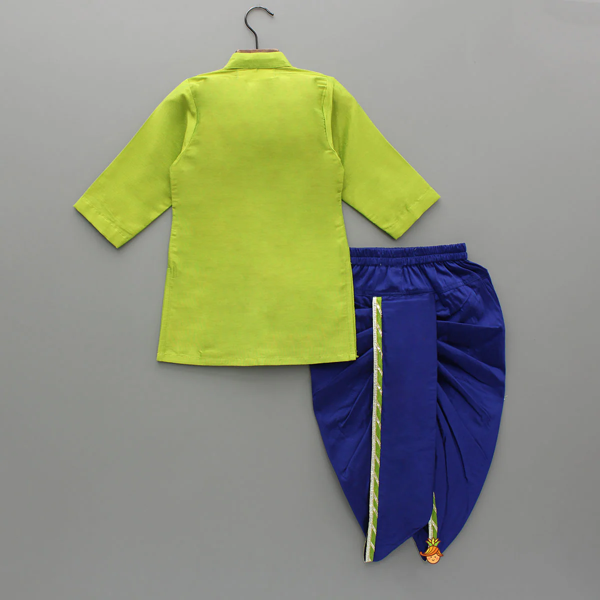 Green Gota Lace Detailed Kurta With Dhoti - Image 2