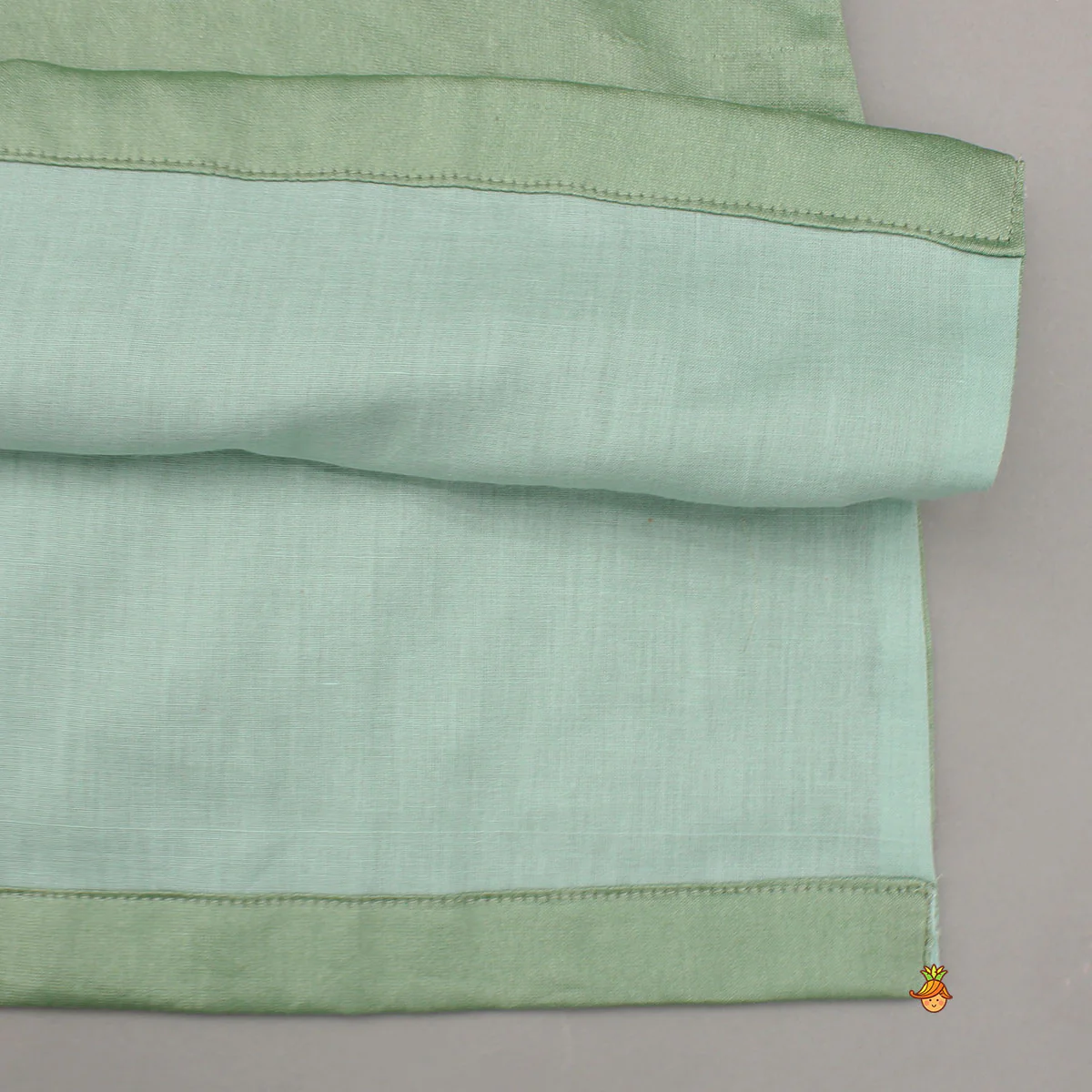 Green Kurta With Prink Brocade Jacket And Dhoti - Image 7