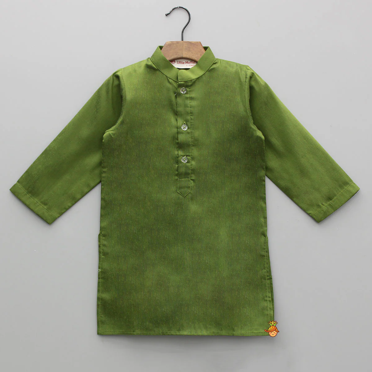 Green Kurta With Printed Jacket And Cream Pyjama - Image 4