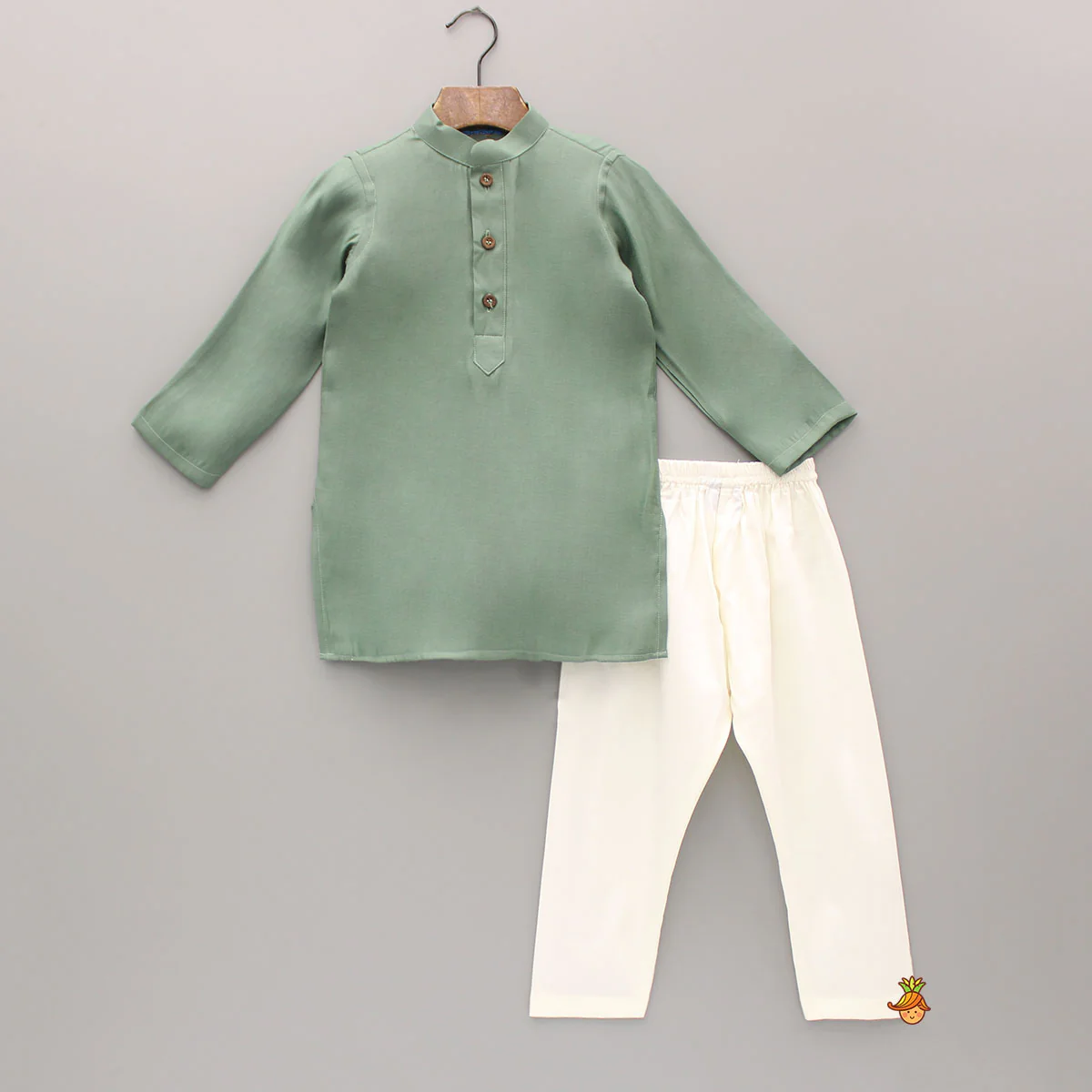 Green Kurta With Printed Jacket And Pyjama - Image 3