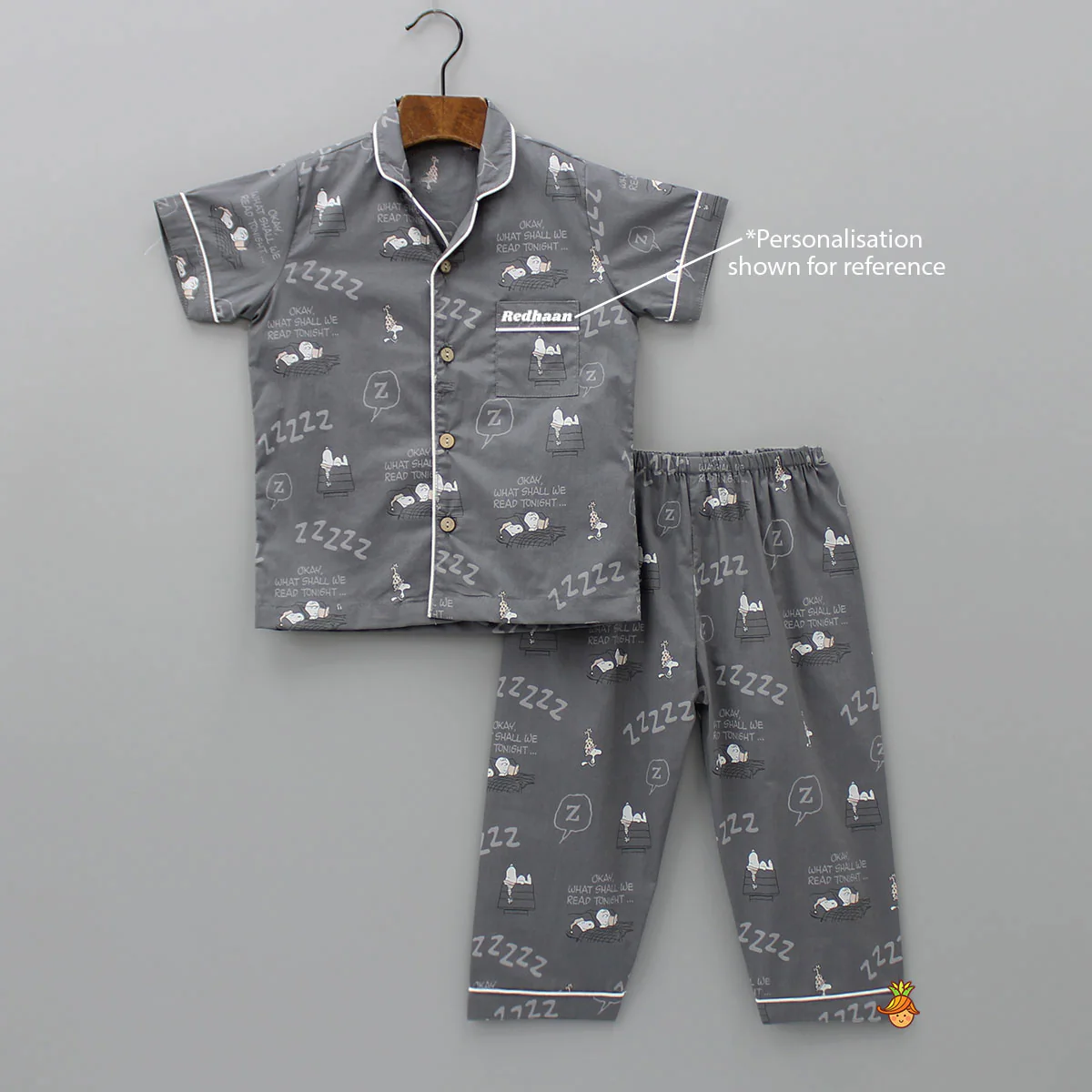 Grey Snooze Printed Sleepwear - Image 6