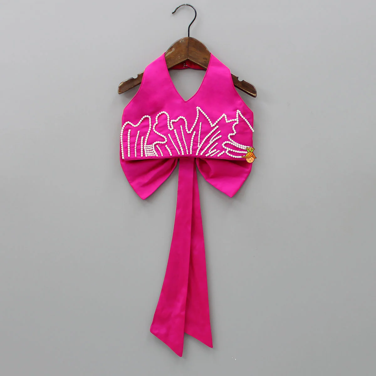 Halter Neck Back Bow Enhanced Top With Flared Palazzo - Image 3