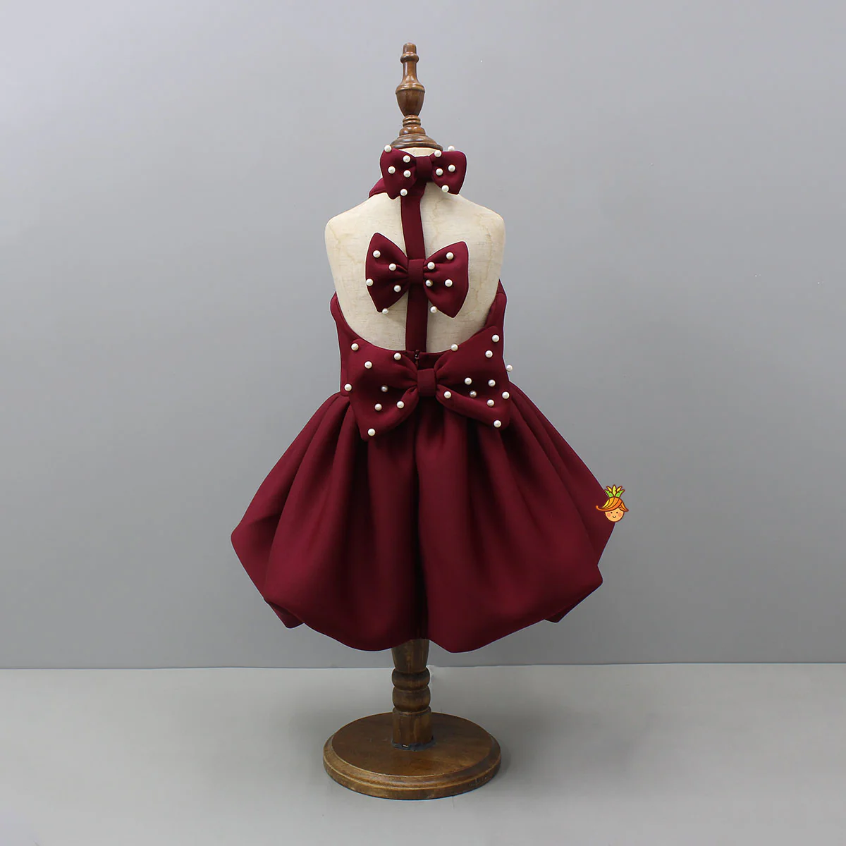 Halter-Neck Balloon Dress With Bow Detailing - Image 2