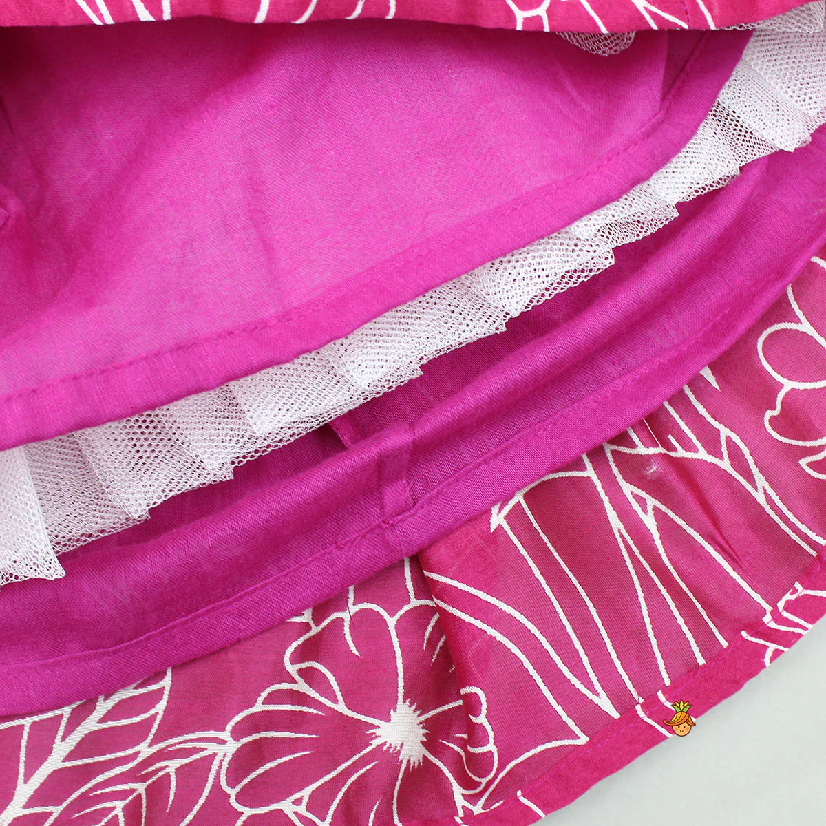 Halter Neck Fringe Detailed Top With Printed Lehenga - Image 6