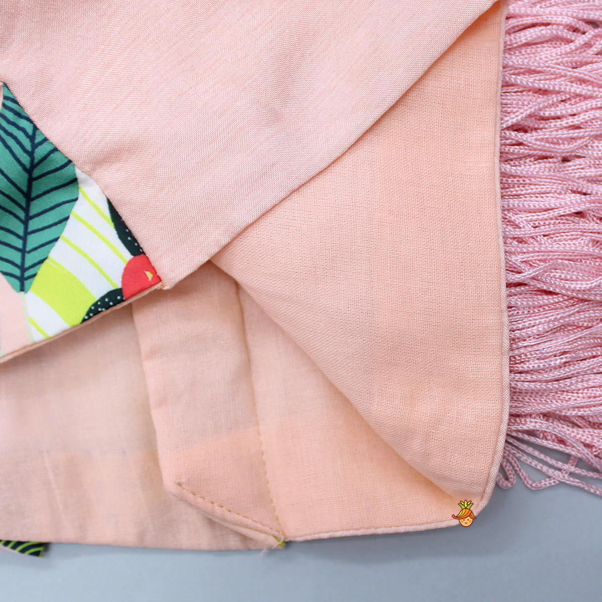 Halter Neck Open Back Peach Top And Printed Multicolour Dhoti Style Tulip Pant - Image 7