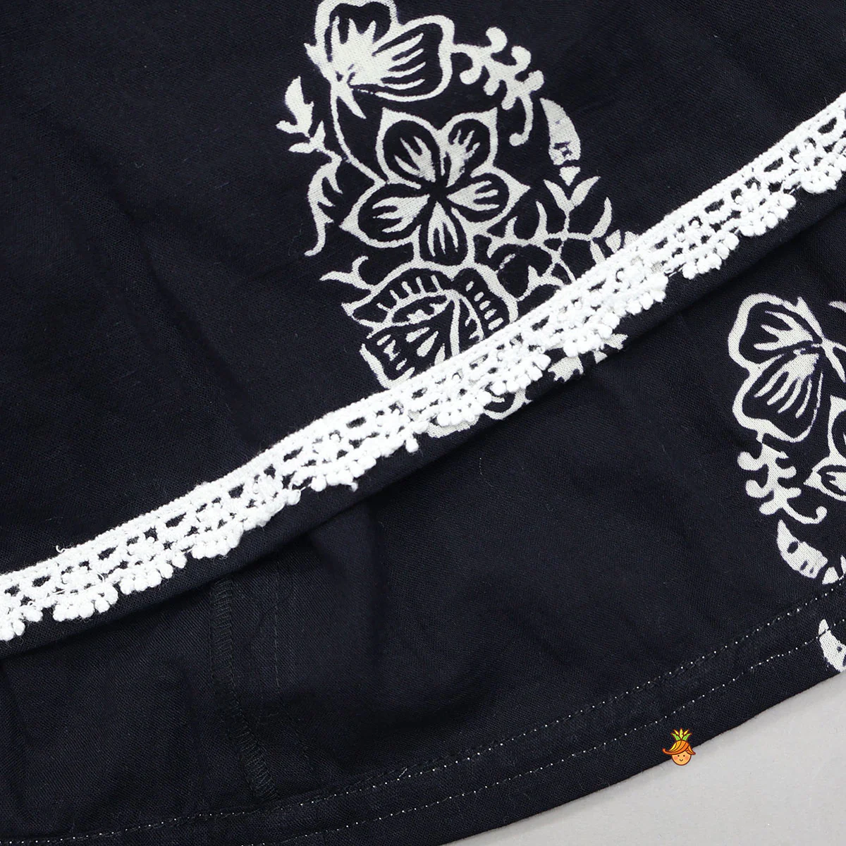Hand Block Printed Angarkha Ethnic Kurti With Dhoti - Image 5