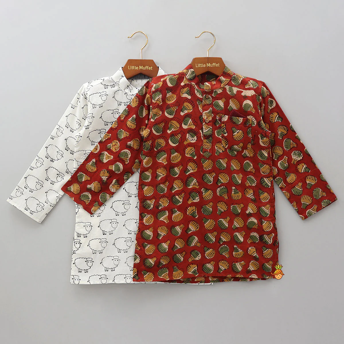 Hand Block Printed Kurta - Set Of 2