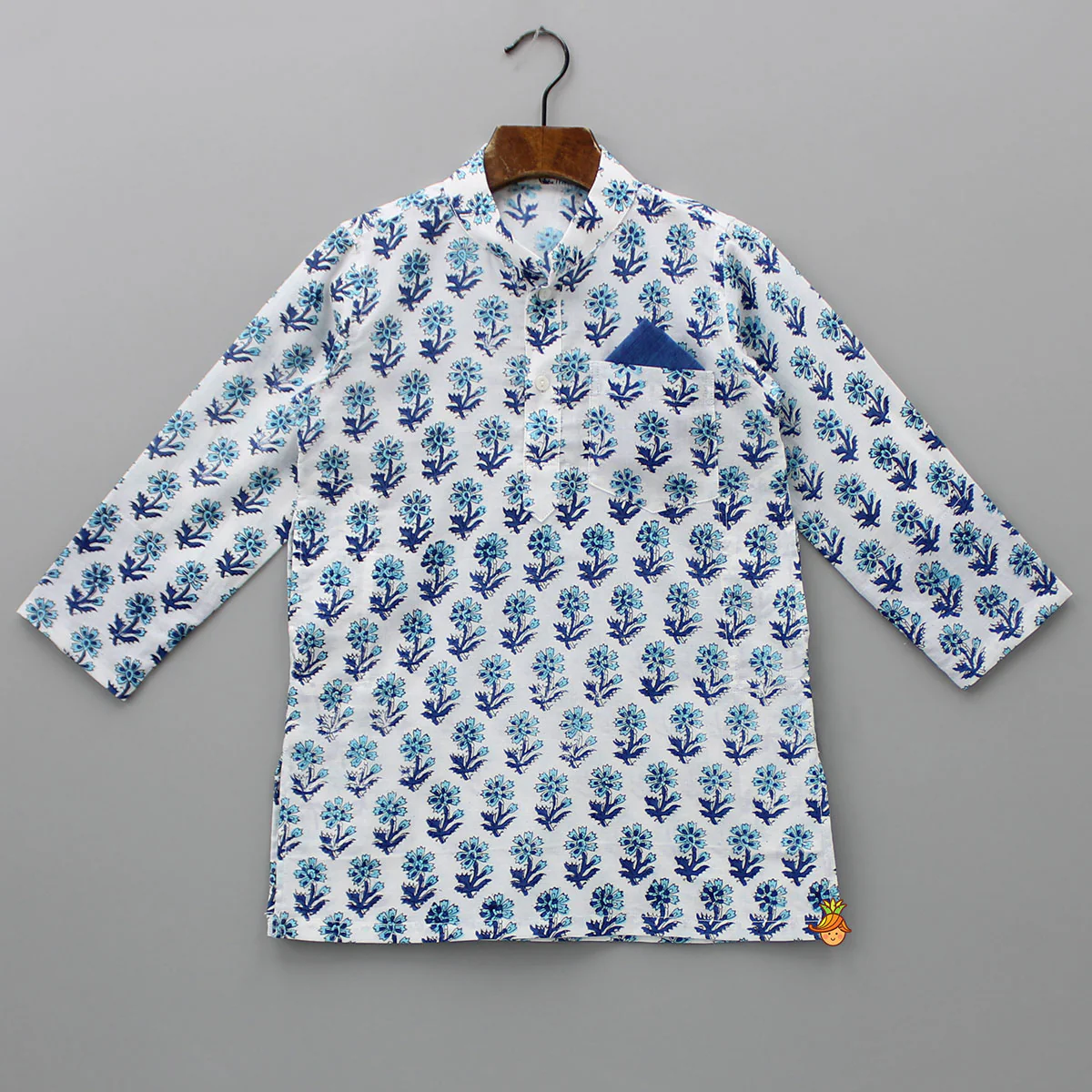 Hand Block Printed Kurta With Pyjama - Image 4