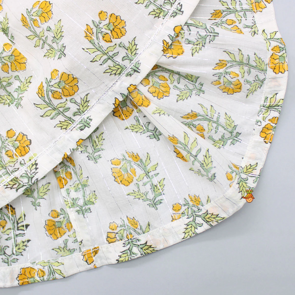 Hand Block Printed Multicolour Infant Baby Set With Swaddle - Image 6