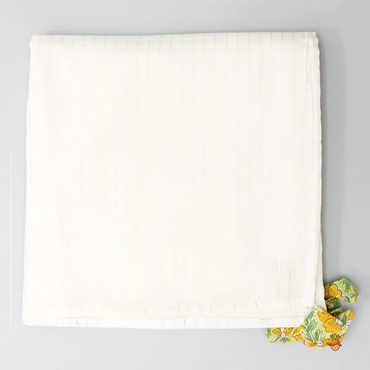 Hand Block Printed Multicolour Infant Baby Set With Swaddle - Image 9