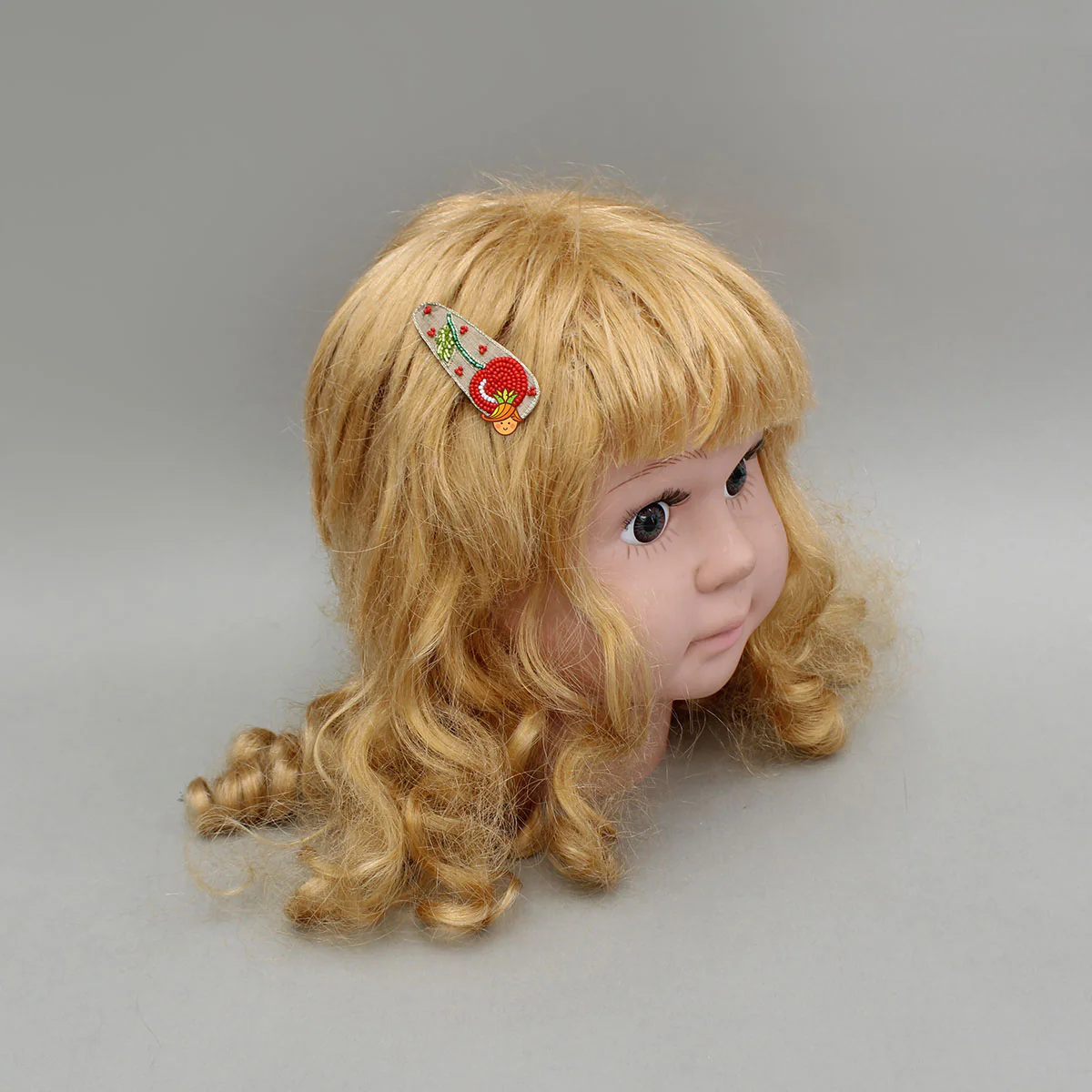 Hand Embroidered Cherry Hair Clips - Image 4