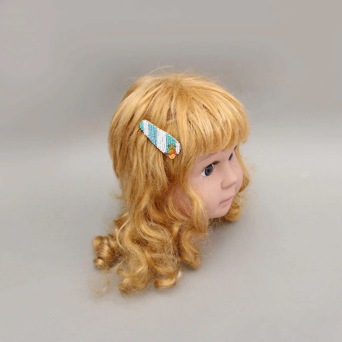 Hand Embroidered Colour Block Hair Clips - Image 4