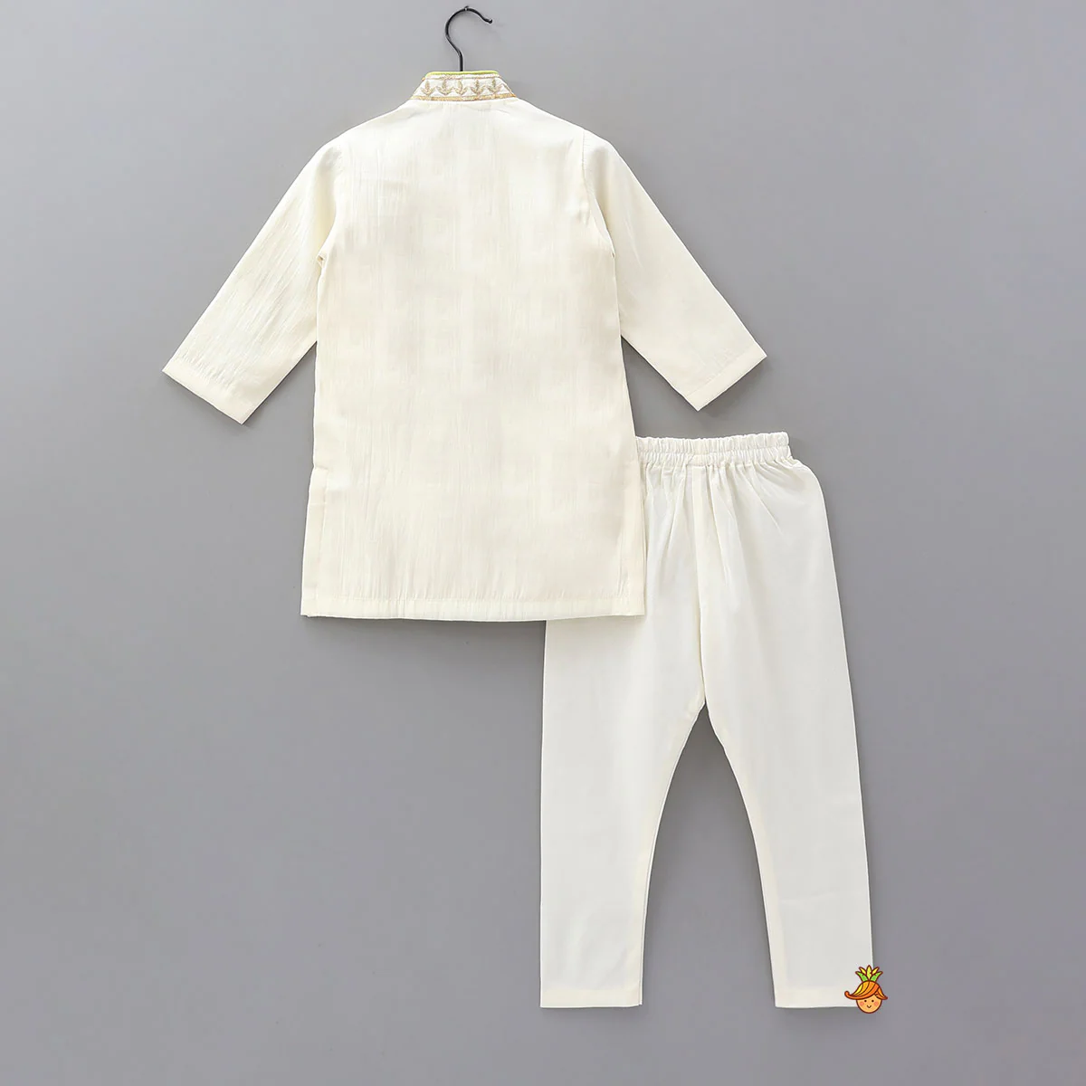 Hand Embroidered Front Placket Kurta And Churidar - Image 2