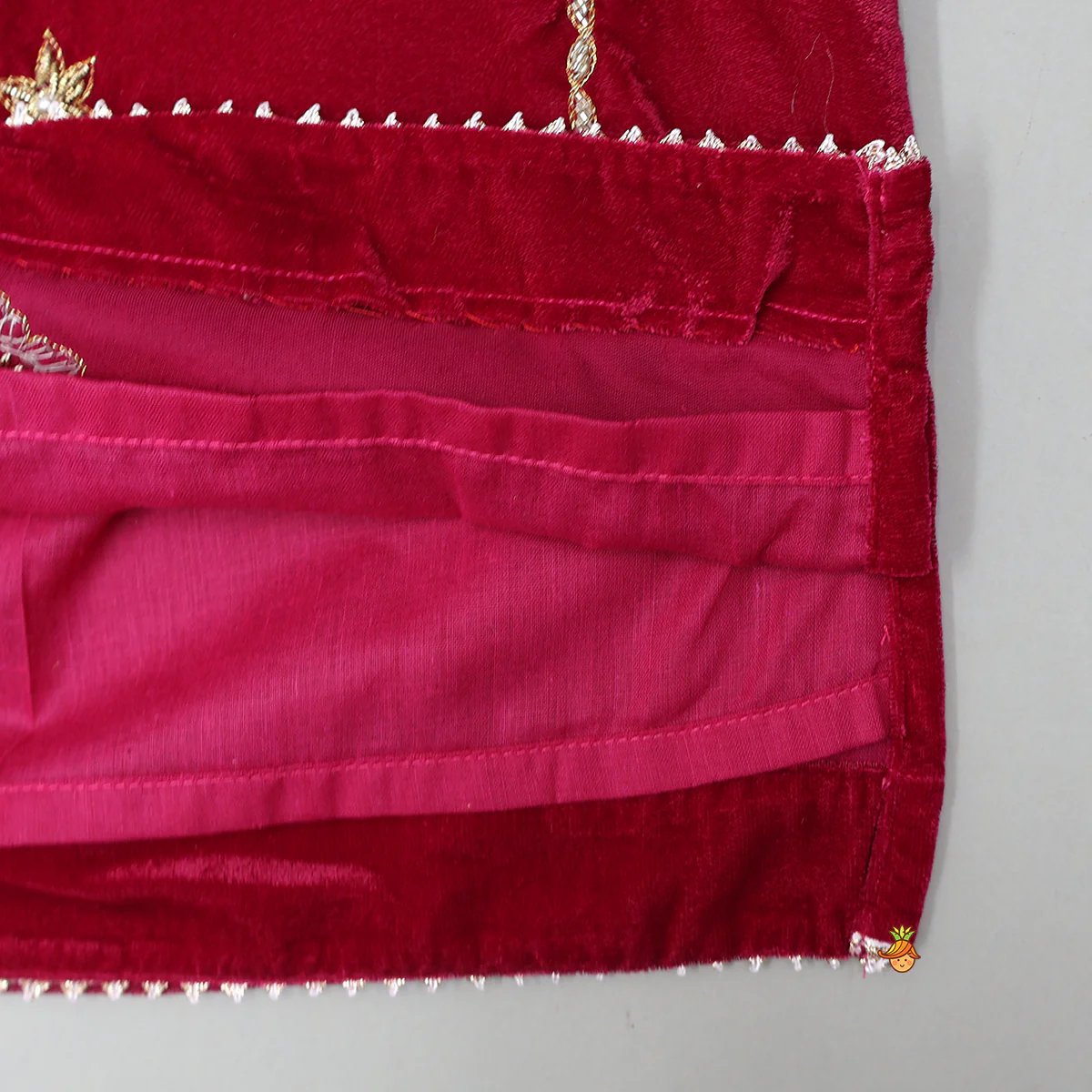Hand Embroidered Kurti And Salwar With Contrasting Dupatta - Image 6