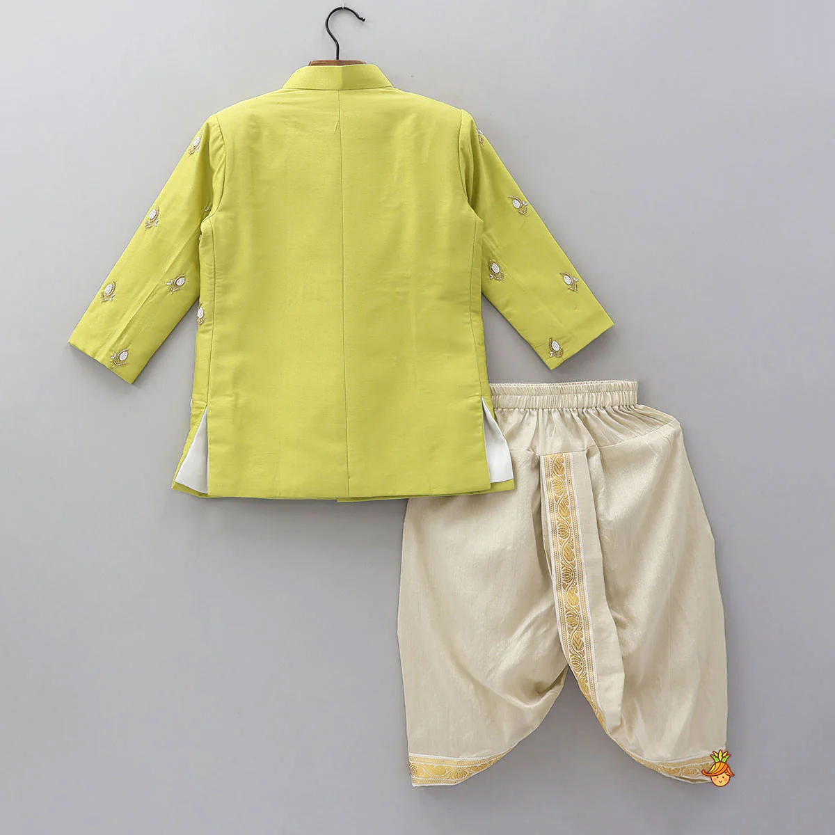 Hand Embroidered Sherwani And Dhoti - Image 2