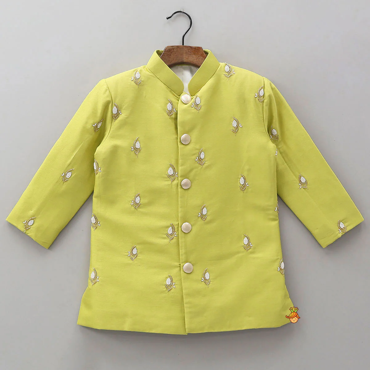 Hand Embroidered Sherwani And Dhoti - Image 3