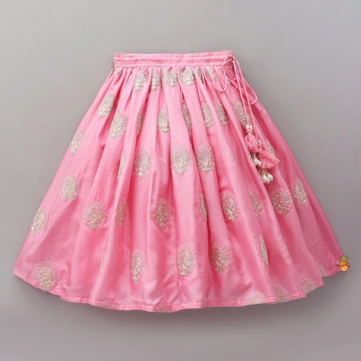 Hand Embroidered Strappy Top And Lehenga With Dupatta - Image 5