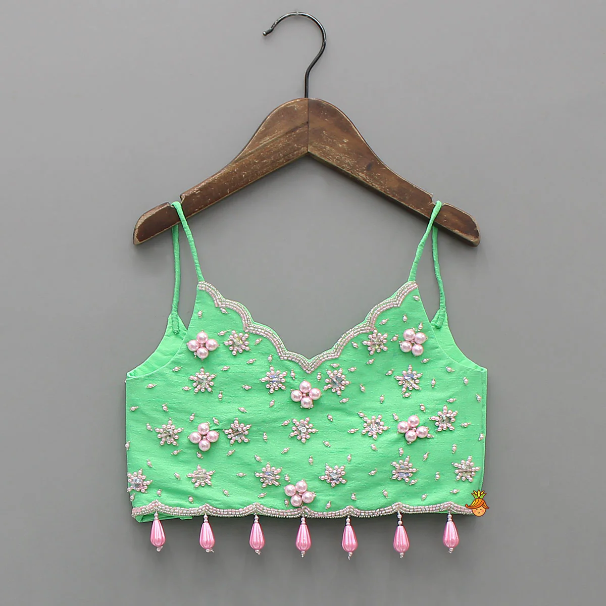Hand-Embroidered Top With Stylish Lehenga And Matching Stole - Image 4