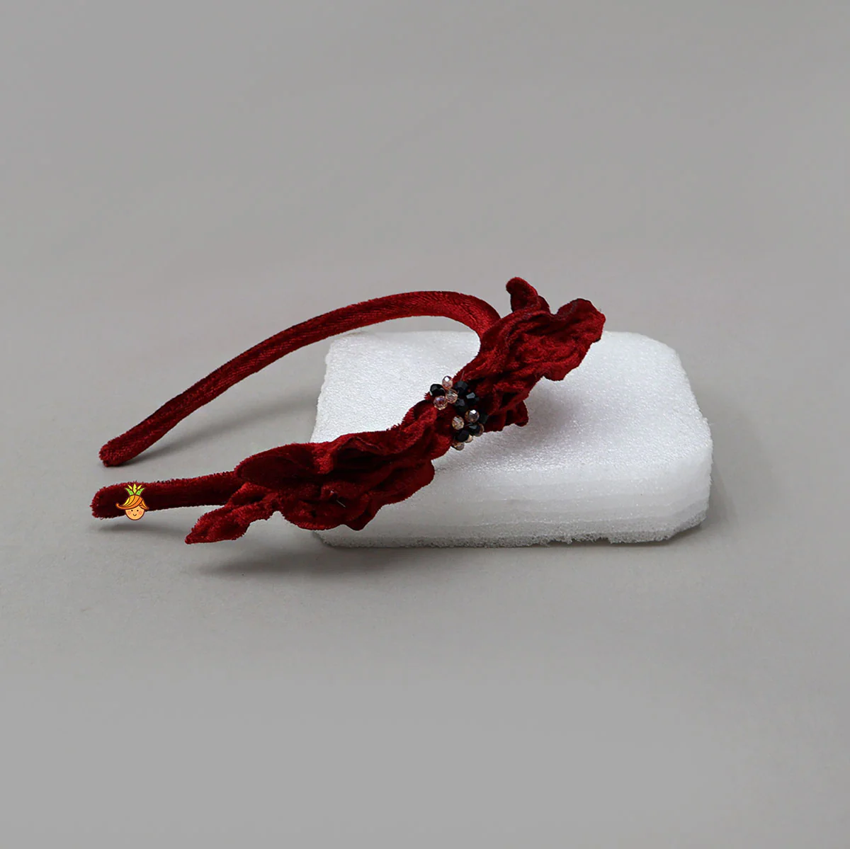 Elegant Handmade Petal-Embellished Velvet Hair Band - Image 3