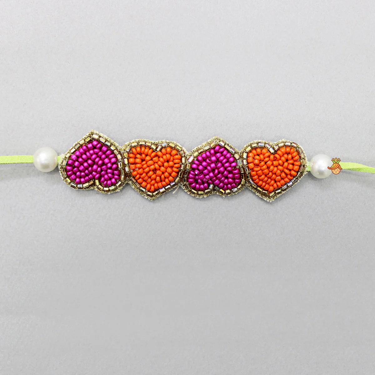 Heart Embroidered Rakhi - Image 3