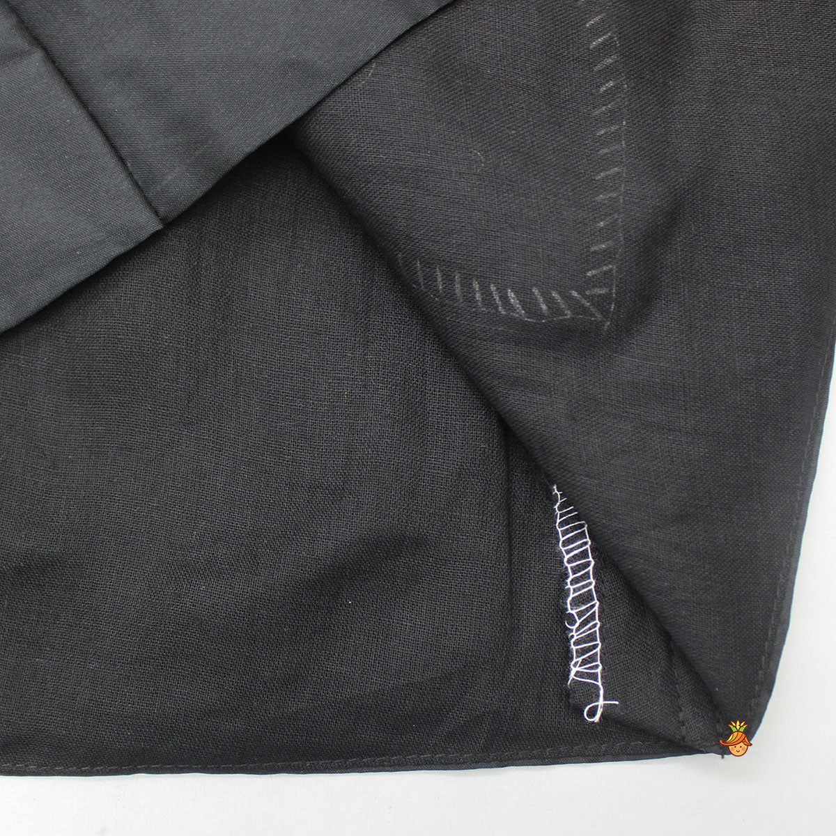 Heart Patch Work Black Collared Neck Dress - Image 4