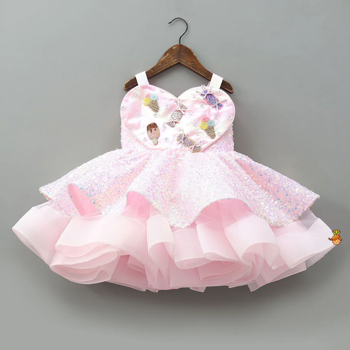 Glittery Heart-Shaped Embellished Dress