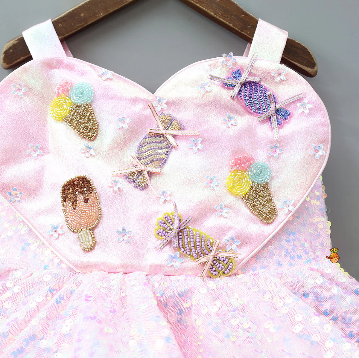 Glittery Heart-Shaped Embellished Dress - Image 3