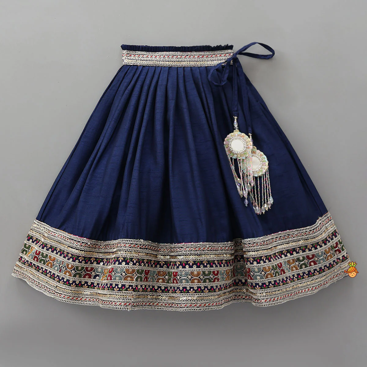 Heavily Embroidered Front-Open Top With Matching Lehenga - Image 4