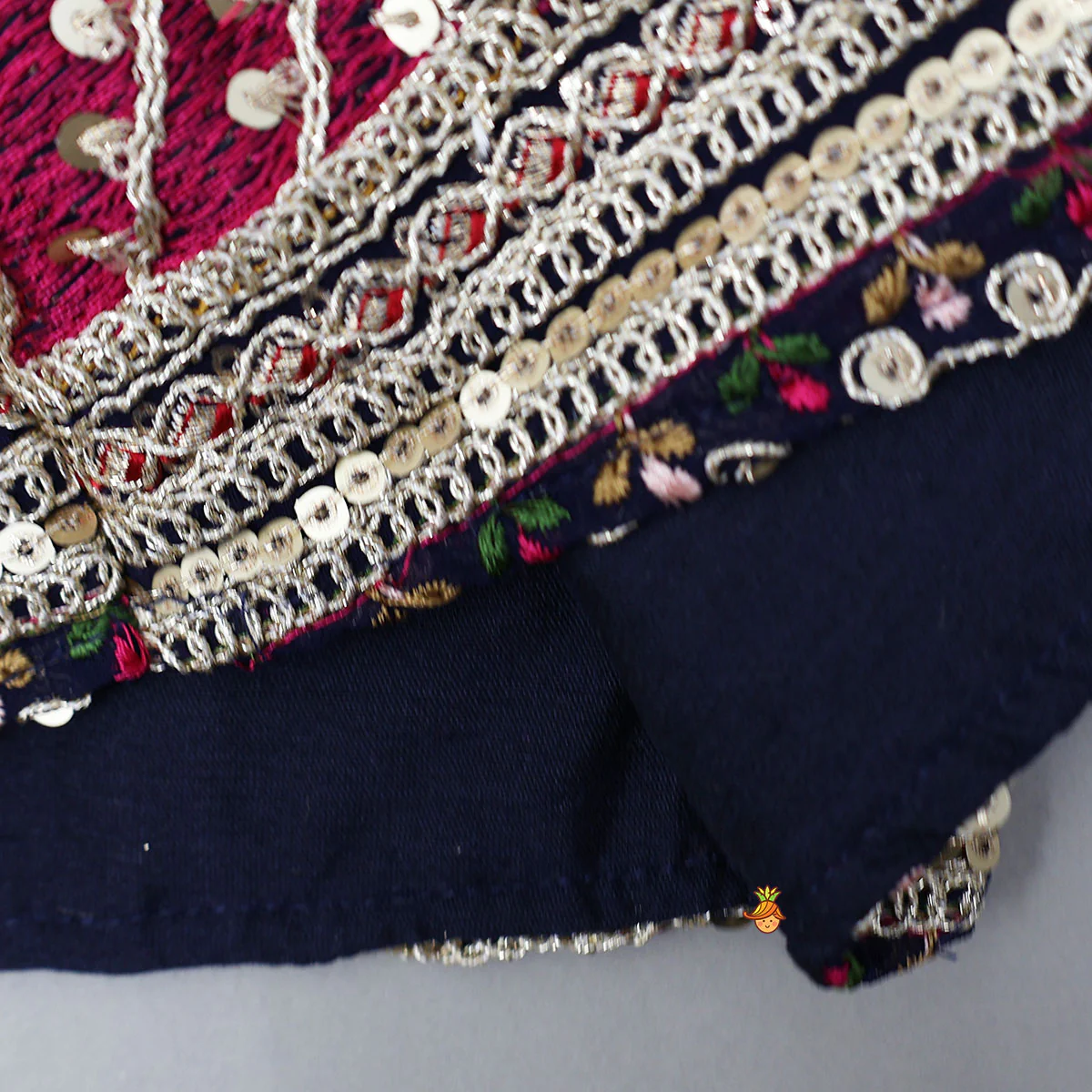 Heavily Embroidered Front-Open Top With Matching Lehenga - Image 5