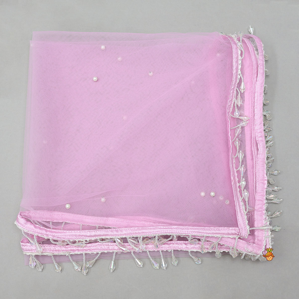 Heavy Embroidered Crop Top And Attached Drape Lehenga With Coordinated Dupatta - Image 8