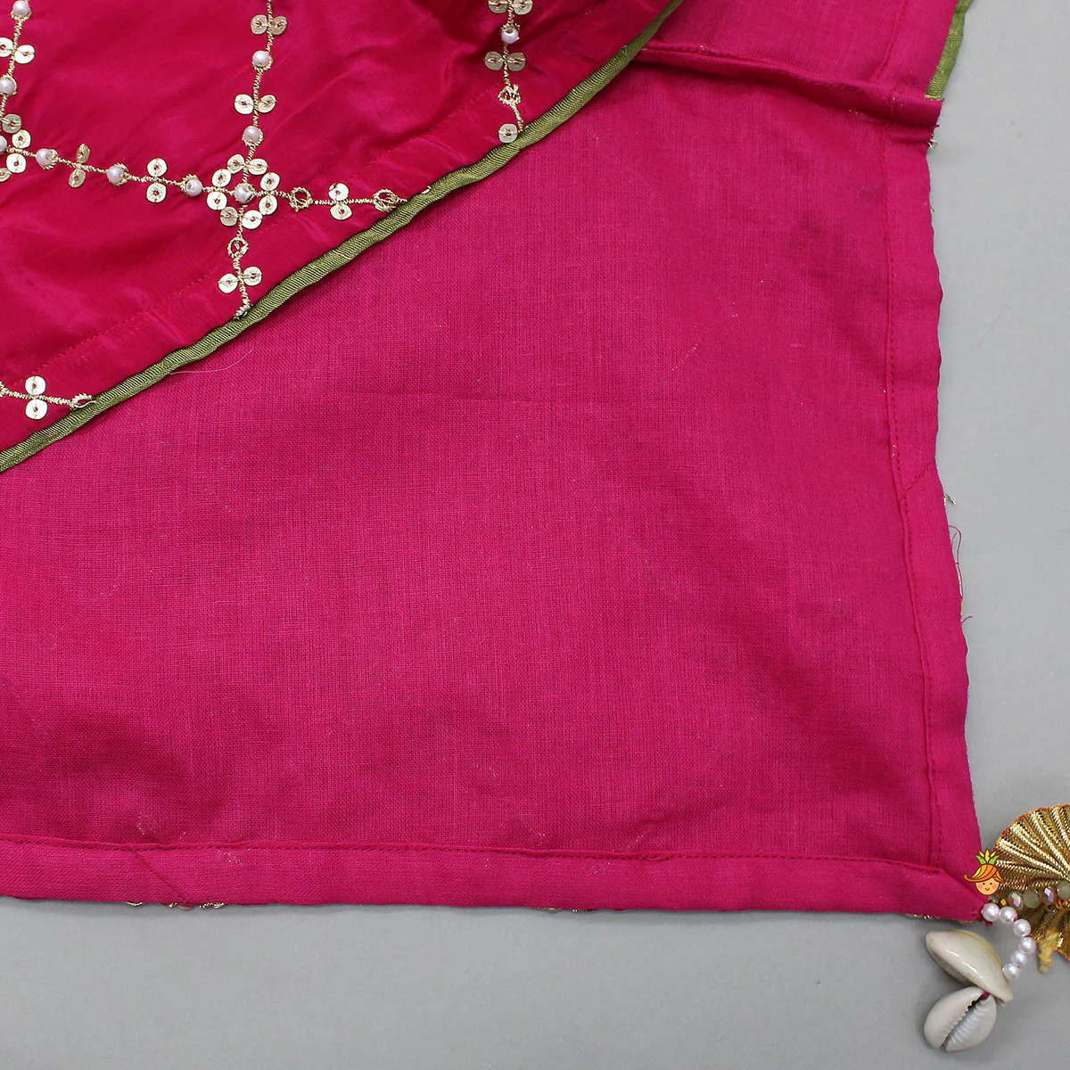 High-Low Checked Embroidered Top With Palazzo - Image 5