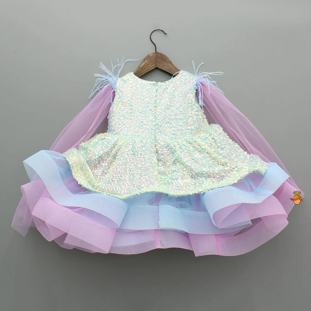 Holographic Sequin Embellished Layered Dress - Image 2