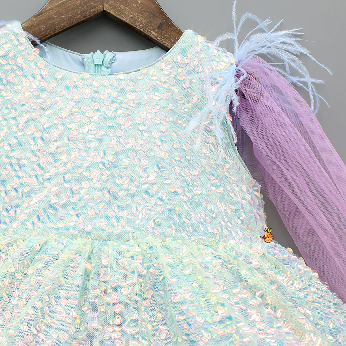 Holographic Sequin Embellished Layered Dress - Image 3