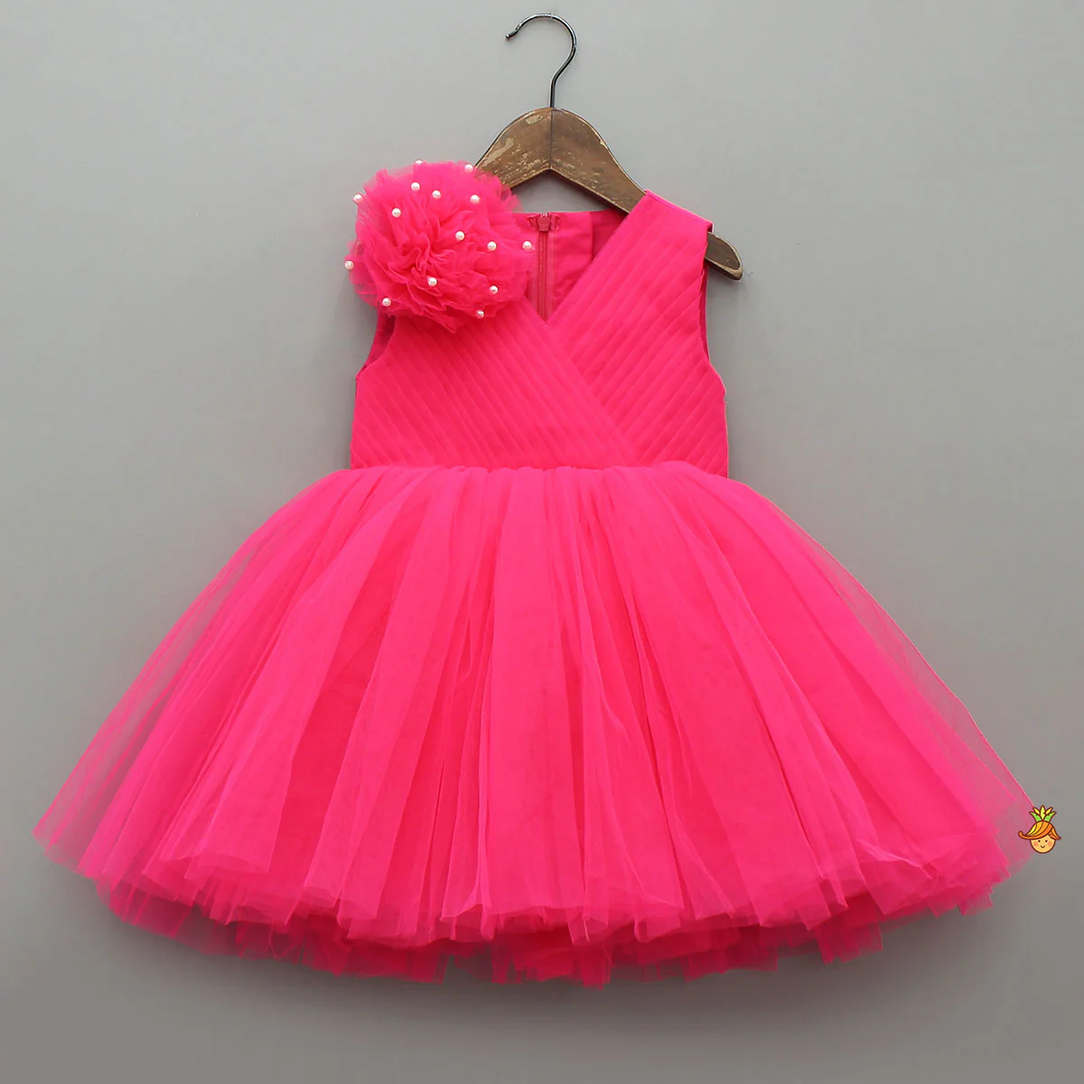 Flower Adorned Dress With Detachable Butterfly Wings